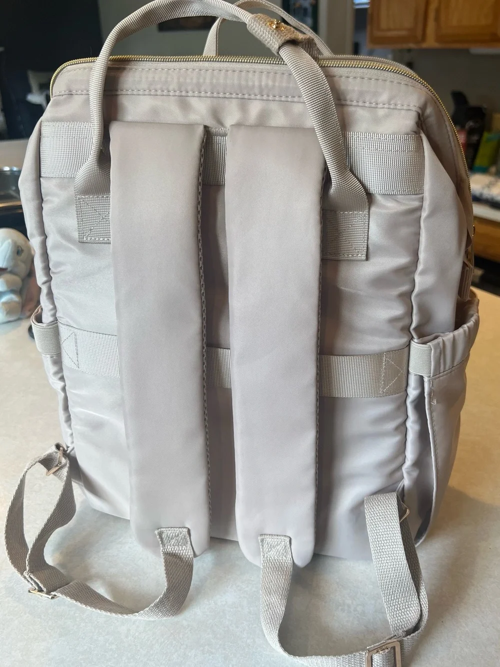 Paris Hilton Light Silver Quilted Front Backpack Tote